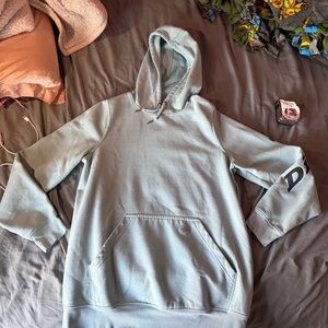 Dickies Light Blue Crewneck Hoodie with Sleeve Logo